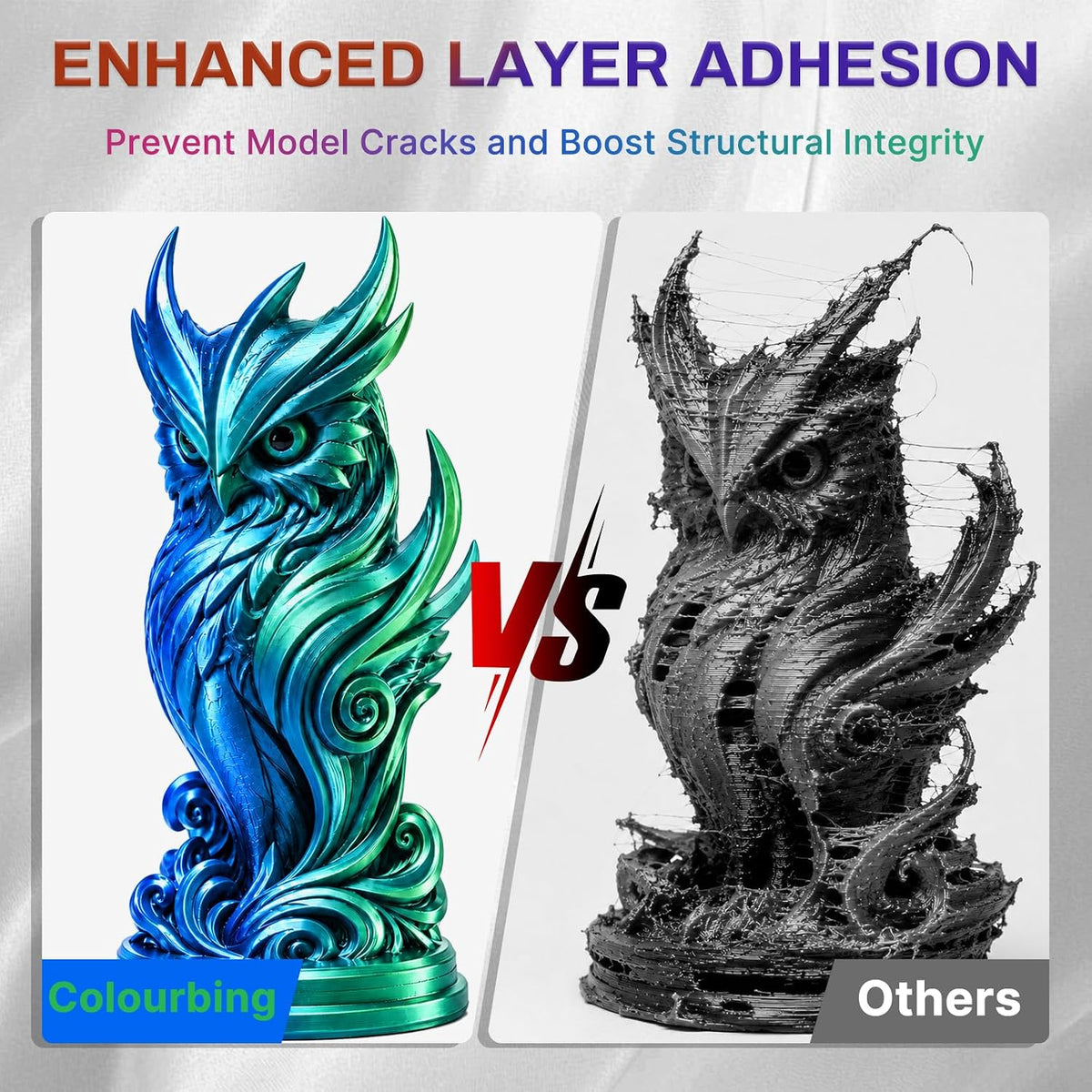 Colourbing Filamento de impresora 3D PLA+ de seda presecada de dobl...