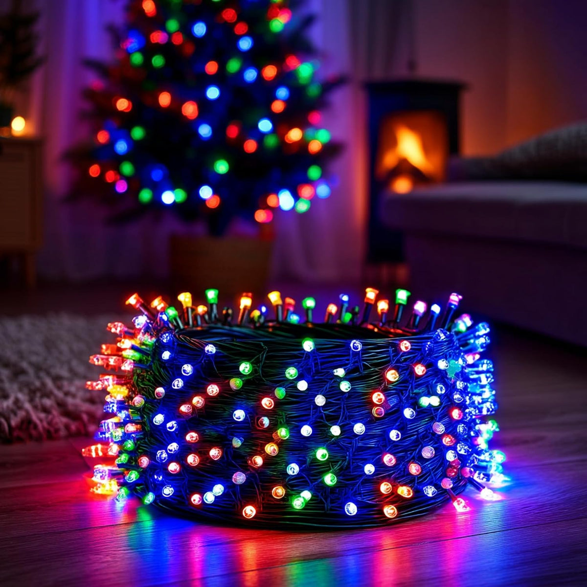 Dazzle Bright Guirnalda de luces de Navidad, 600 luces LED de 196 p...