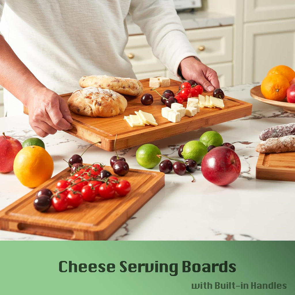 Allsum Tablas de cortar de madera extra gruesas para cocina (Juego...