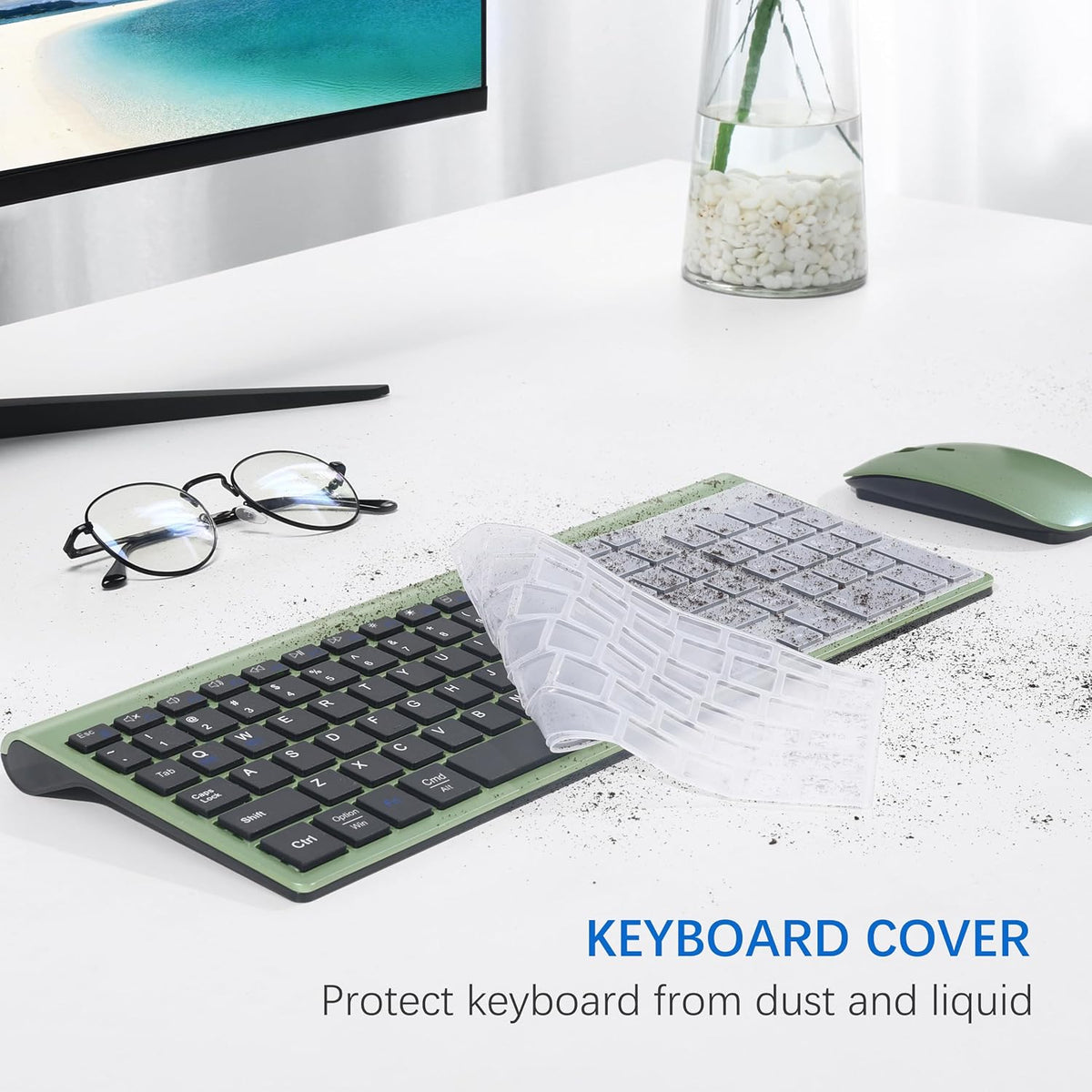 Combo de teclado y ratón inalámbricos ultra delgado con sistema dua...