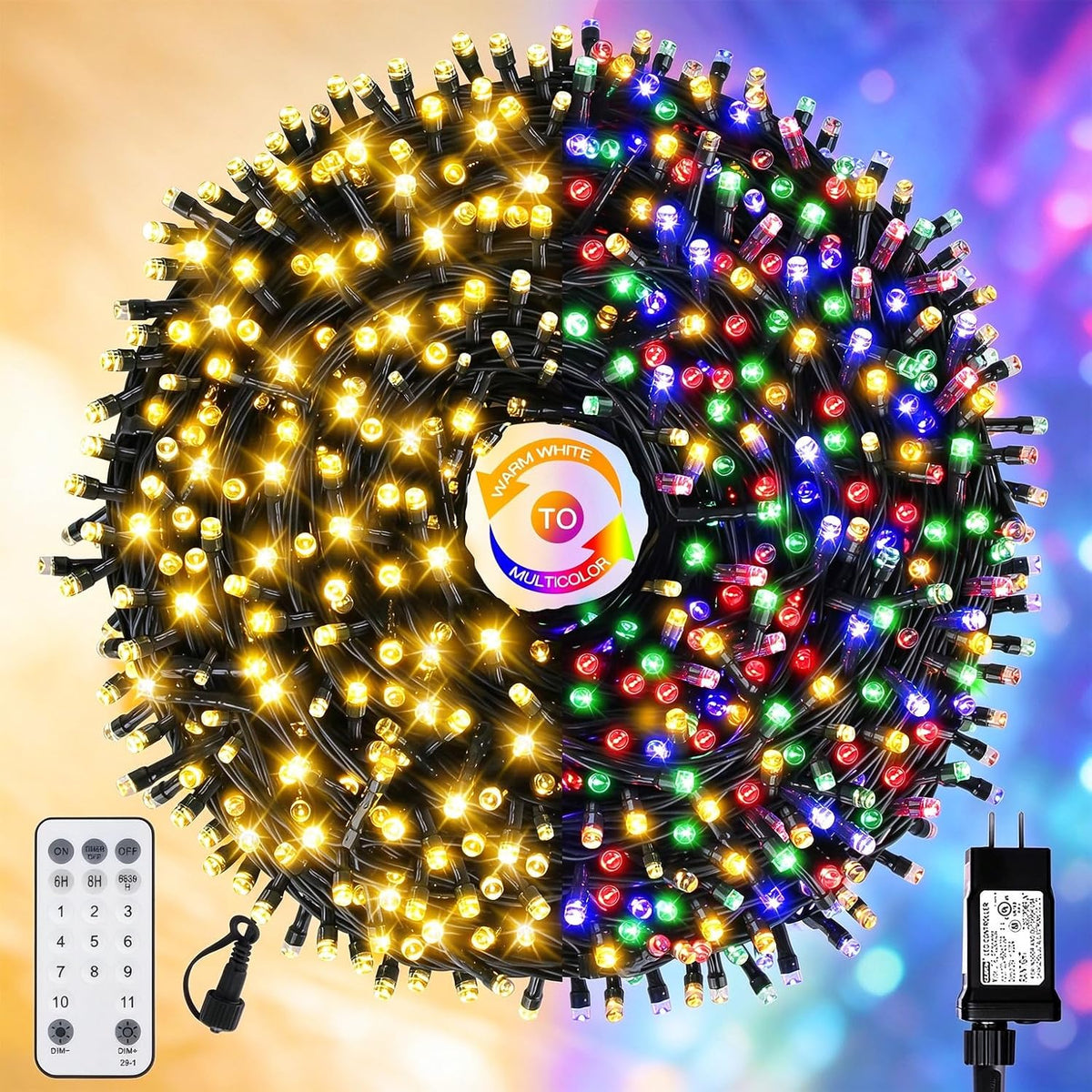 Chuya Luces de Navidad para interiores y exteriores, luces de árbol...