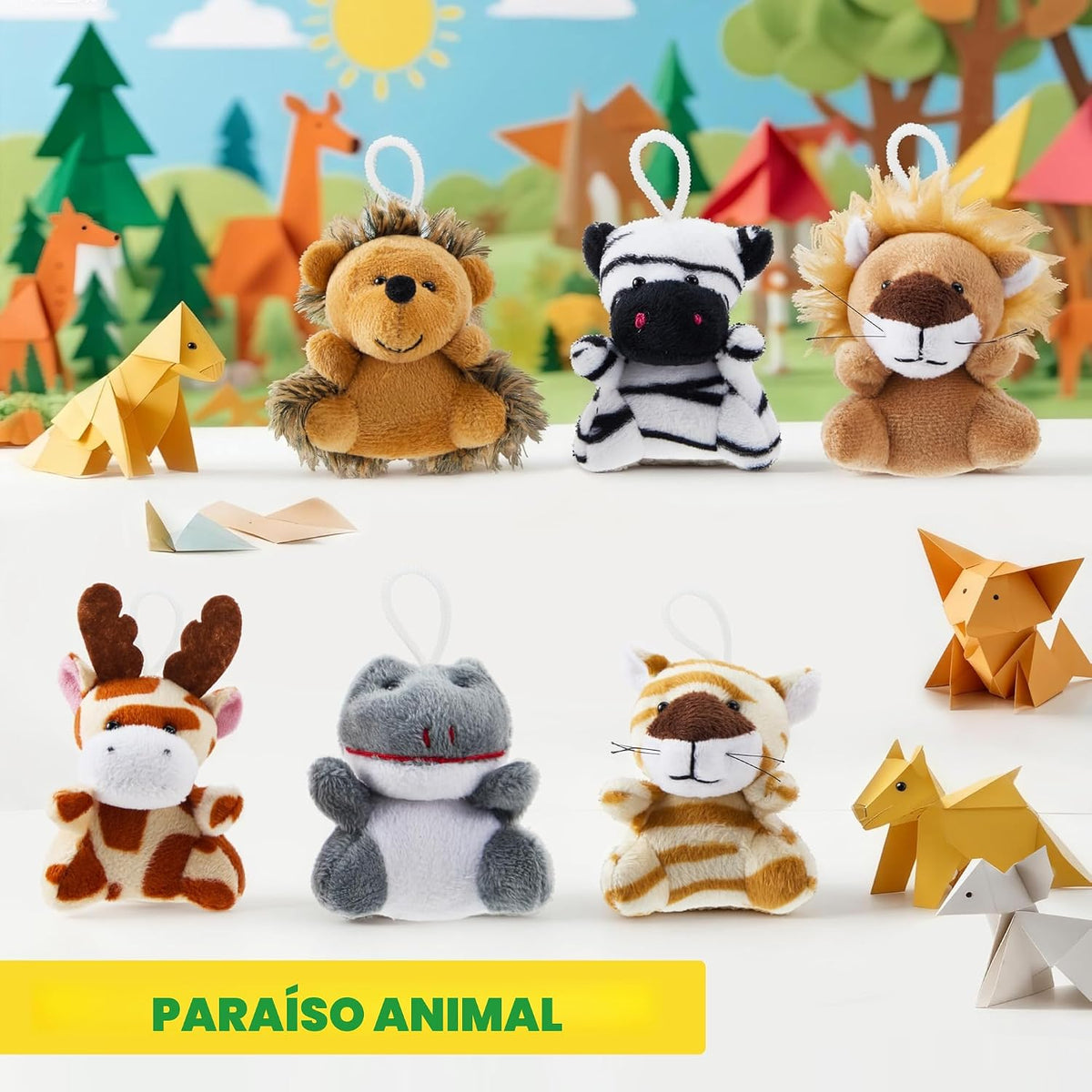 JOYIN 24 piezas de mini juguetes de peluche de animales de safari (...