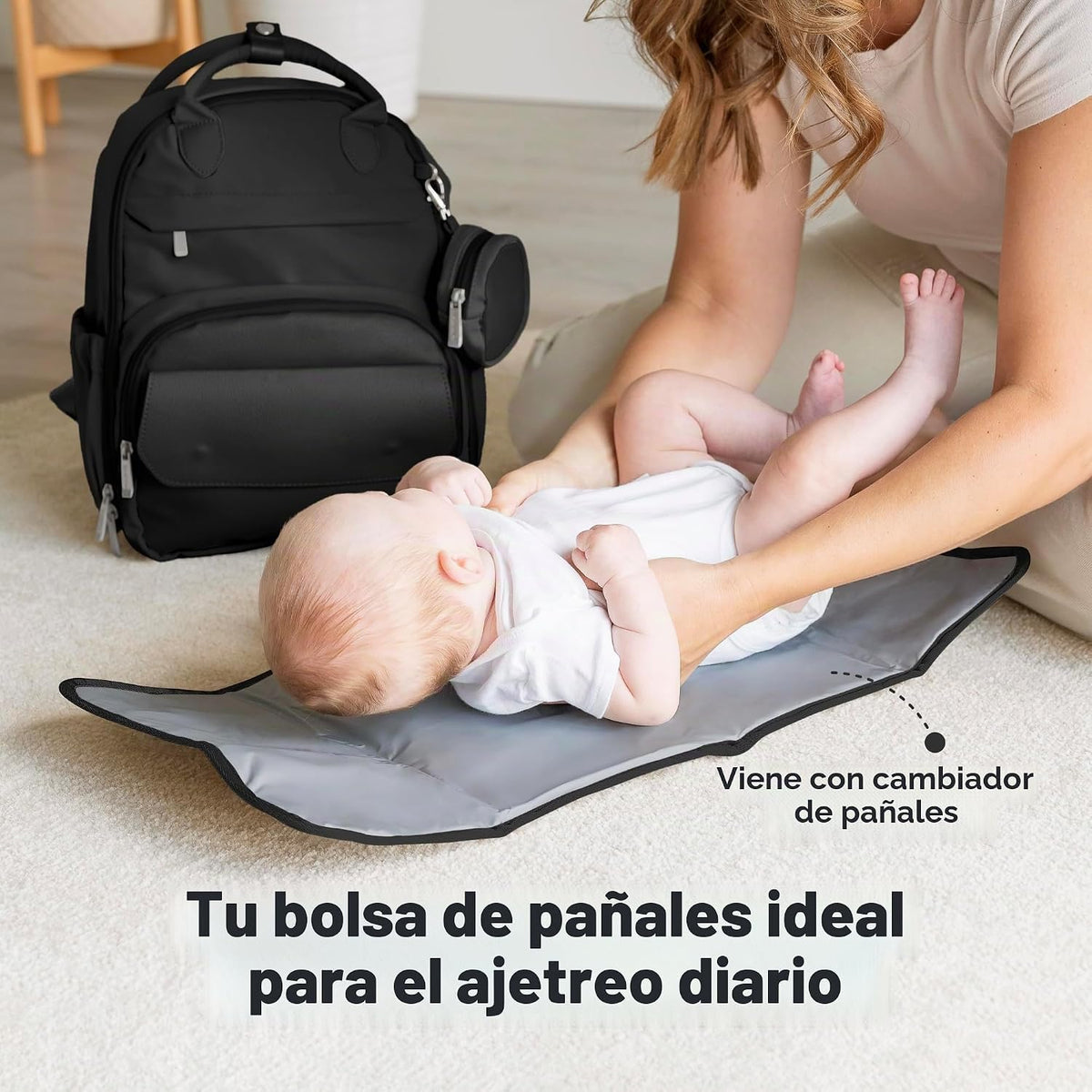 KeaBabies Mochila para pañales, mochilas de viaje para pañales (neg...