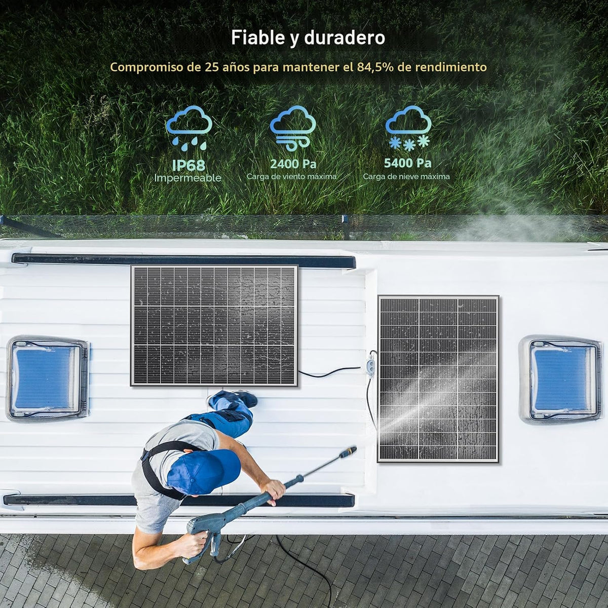 Callsun N-tipo 16BB panel solar de 400 vatios, 4×100W paneles solar...