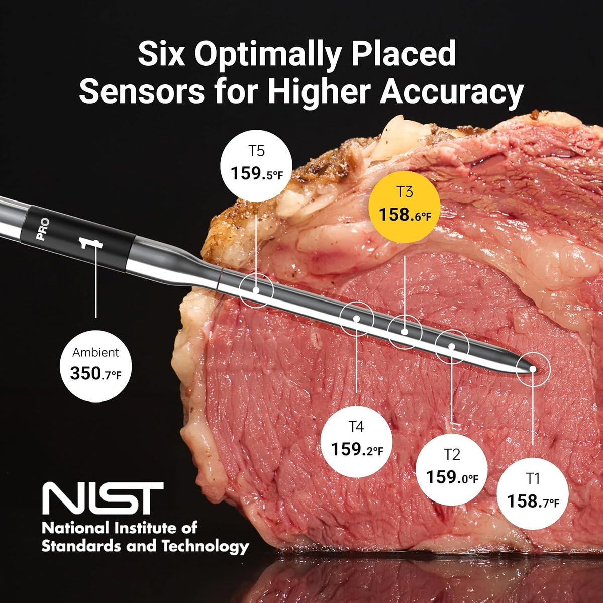 Termómetro inalámbrico para carne ThermoMaven Sub-1G, termómetro Wi...