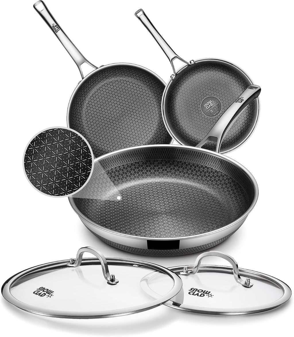 Juego de sartenes antiadherentes,Sartén de acero inoxidable de 8\/1...