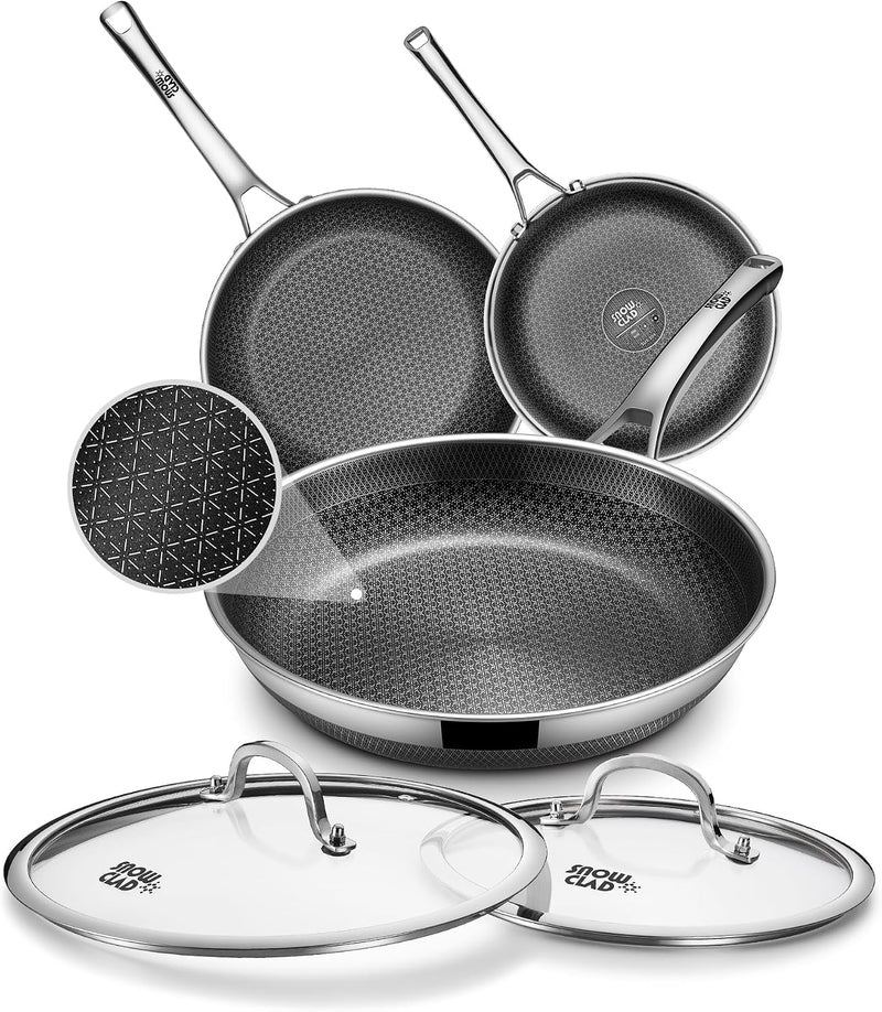 Juego de sartenes antiadherentes,Sartén de acero inoxidable de 8\/1...