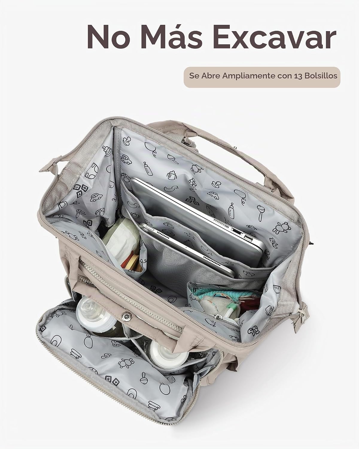 BELALIFE Mochila para pañales con cambiador, organizador para el cu...