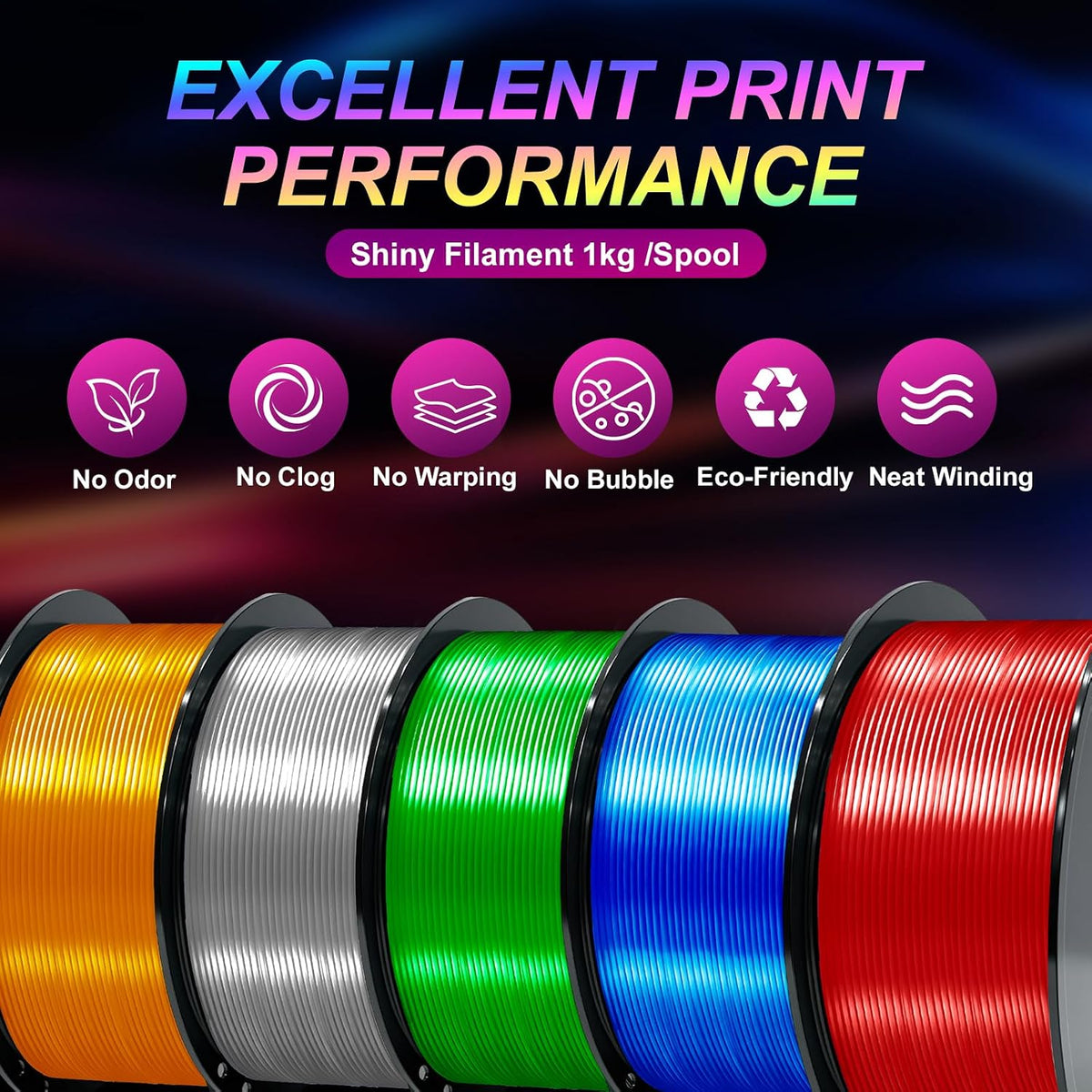 Colourbing Filamento de impresora 3D PLA+ de seda preseca de 0.069...