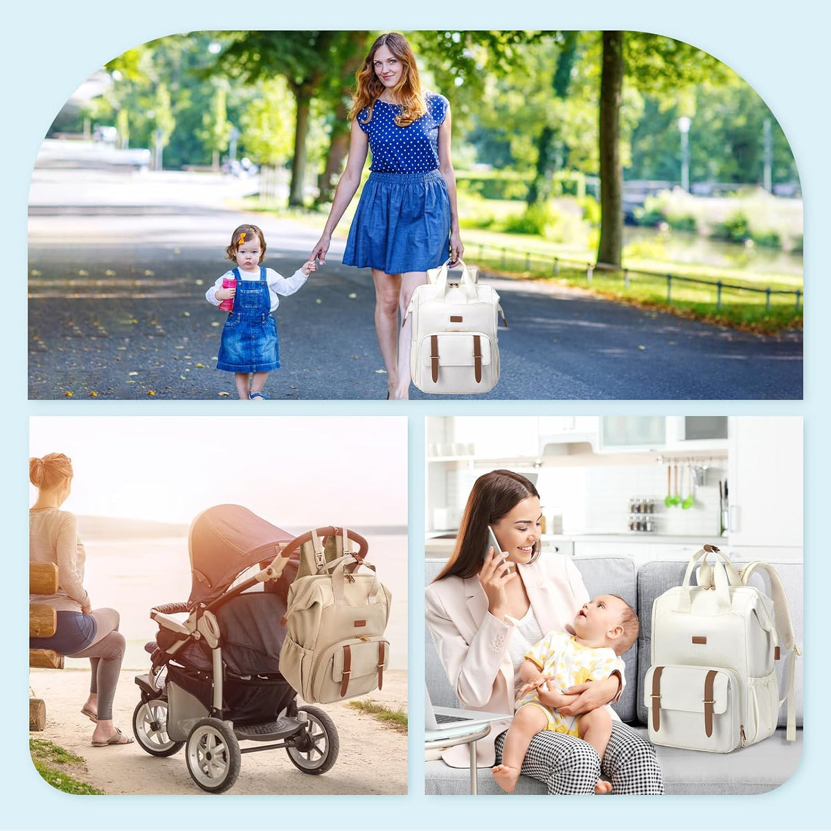 mommore Mochila para pañales, mochila para extractor de leche para...
