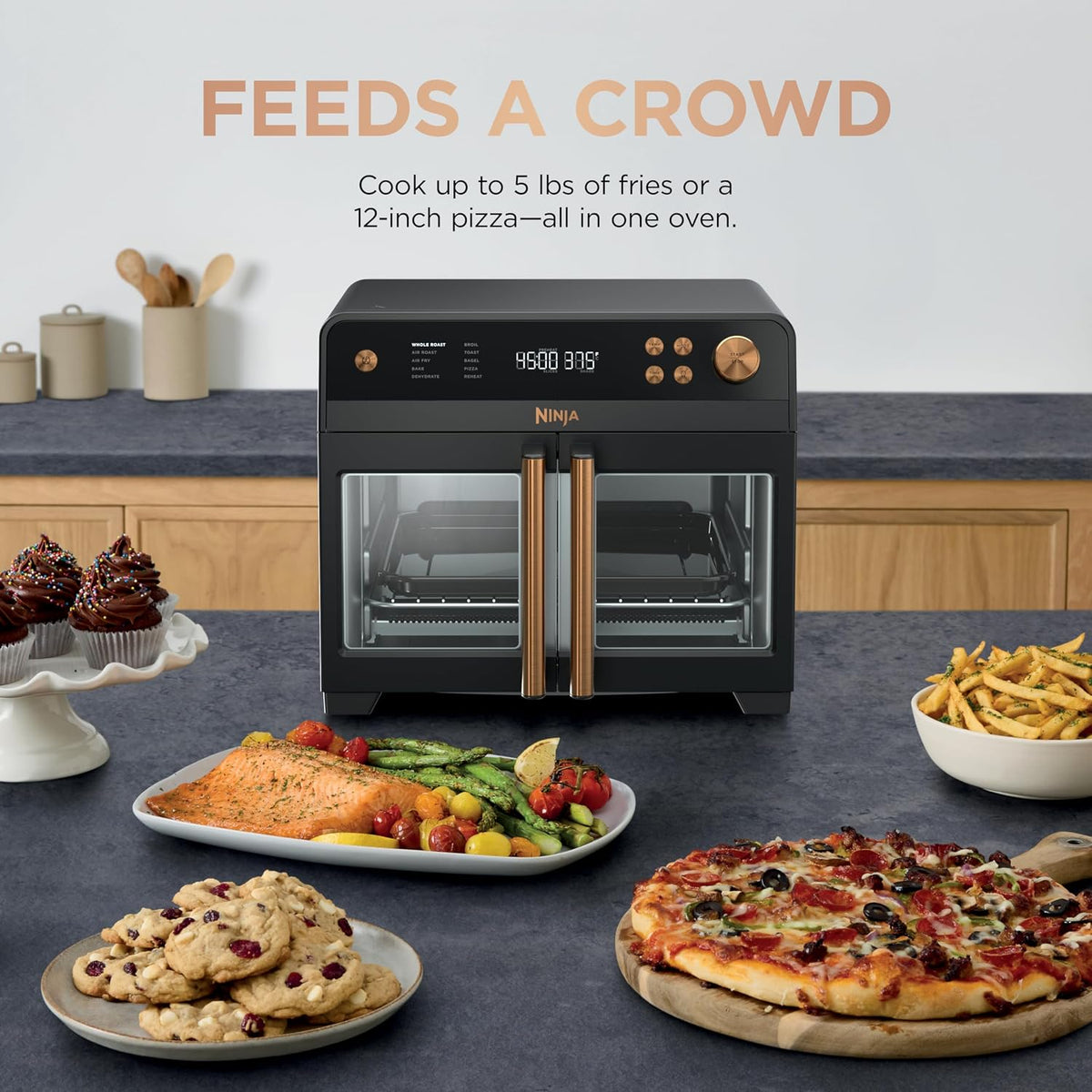 Ninja French Door Premier - Horno de freír de aire, 10 en 1, negro,...