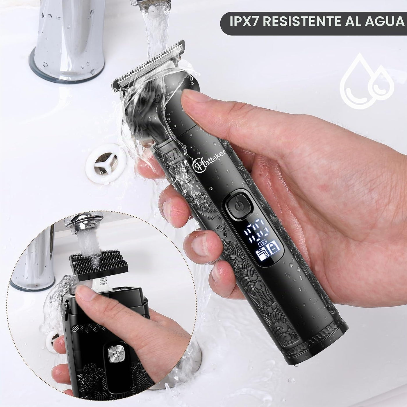 Hatteker Maquinilla de afeitar eléctrica profesional para hombres,...