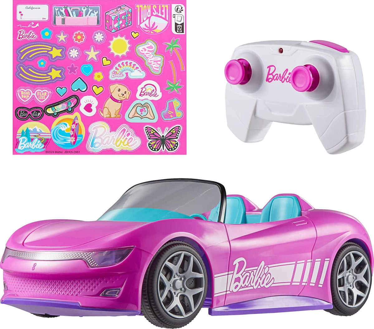 Hot Wheels Barbie RC coche de juguete, control remoto, color rosa |...