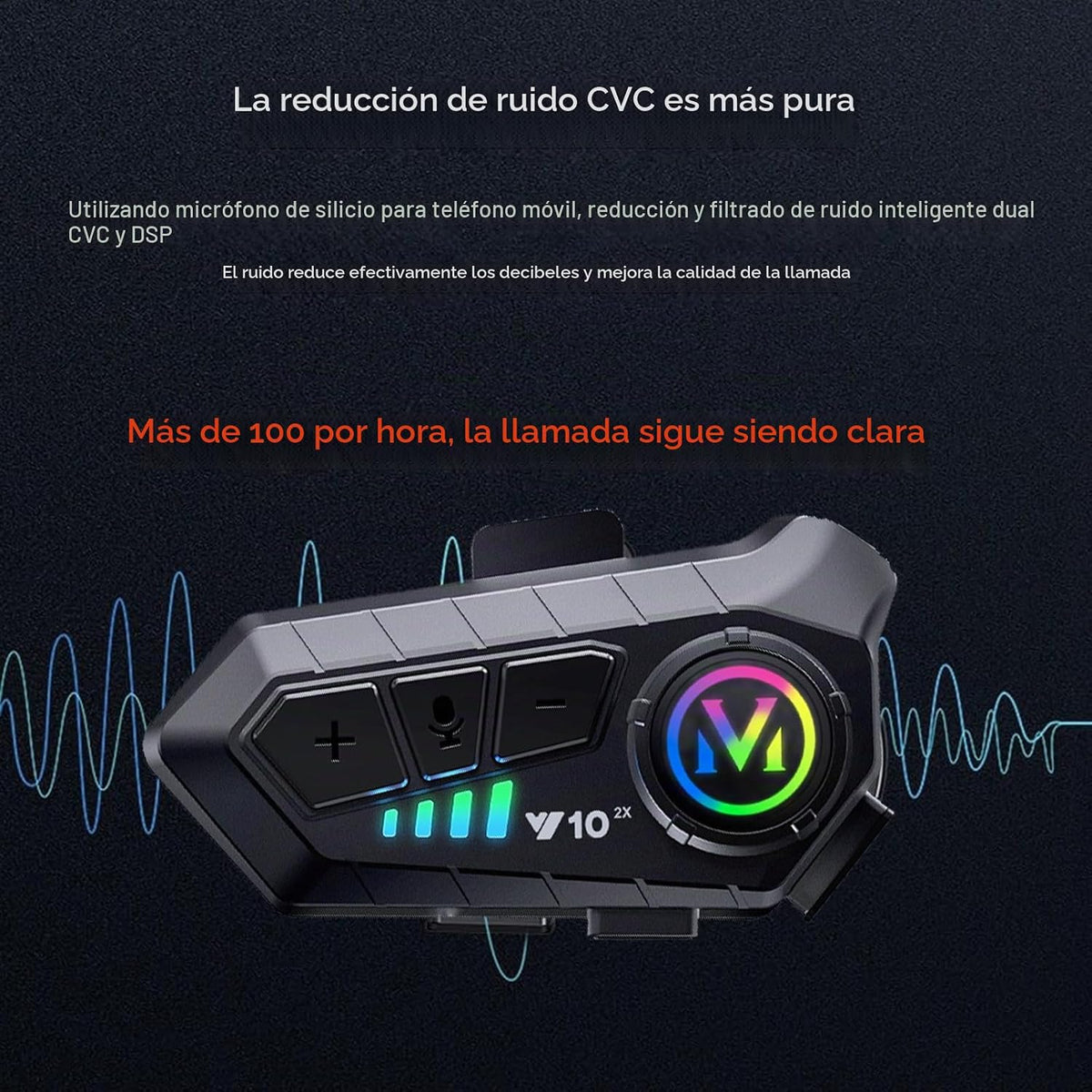 Auriculares de casco impermeables con Bluetooth y cancelación de ru...
