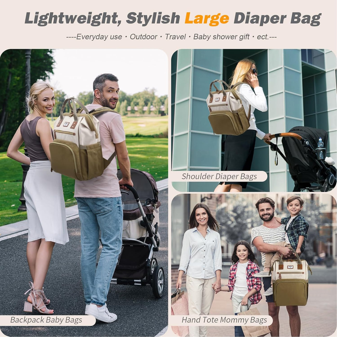 SUPROMOMI Mochila para pañales: bolsa de bebé para niño y niña, bol...