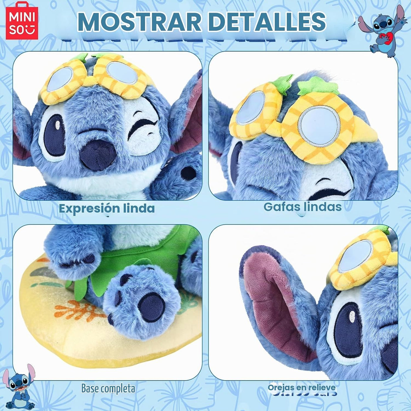 MINISO Disney Lilo &amp; Stitch - Juguete de peluche de 14 pulgadas...