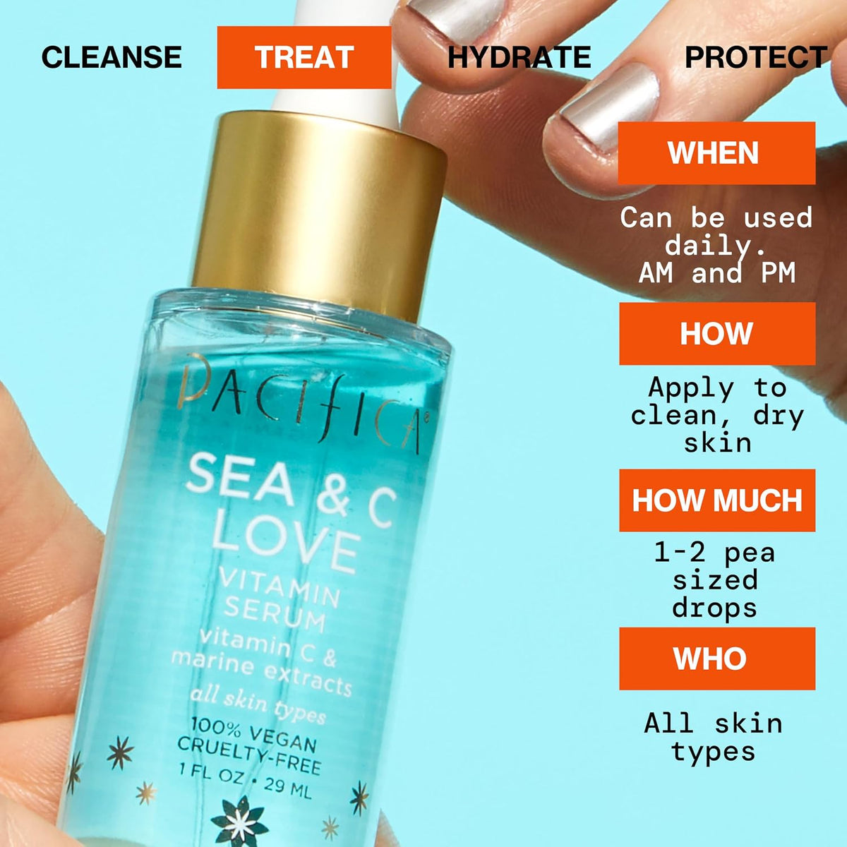 Pacifica Beauty Sea &amp; C Love - Suero de vitamina C para la cara...