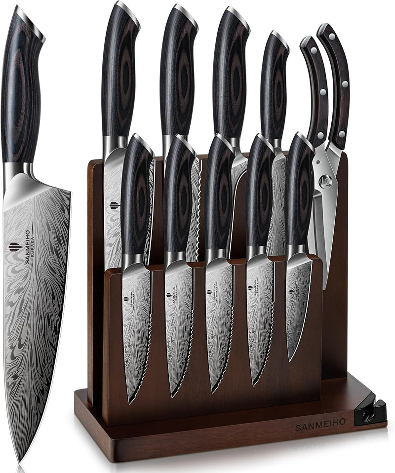 Juego de cuchillos de cocina de 11 piezas, juego de bloques de cuch...