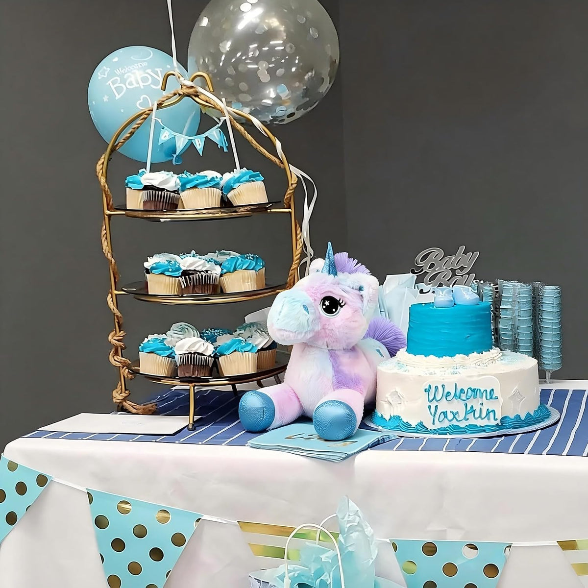 LELELONG Pequeño Animal de Unicornio de Peluche Púrpura Arcoíris de...