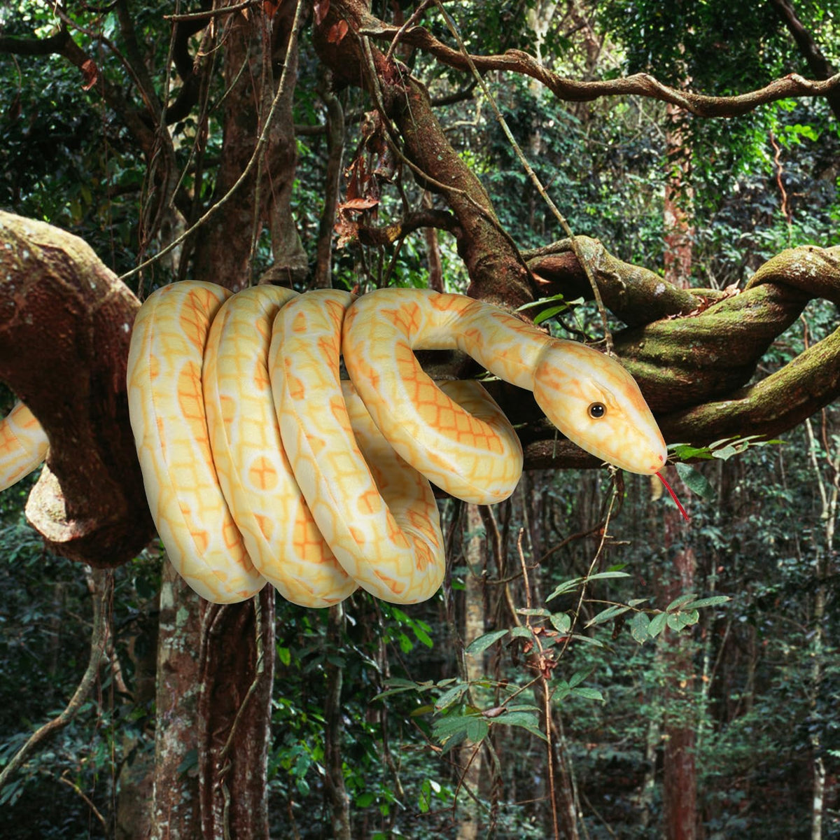 BRINJOY - Peluche de serpiente gigante, 149 pulgadas de gran animal...