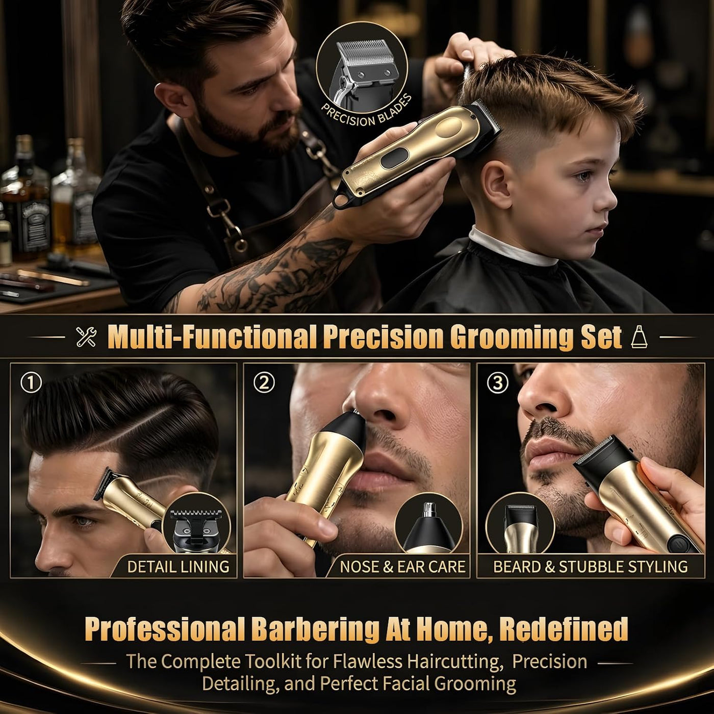 Cortadora de pelo profesional para hombres, recortadora de barba co...