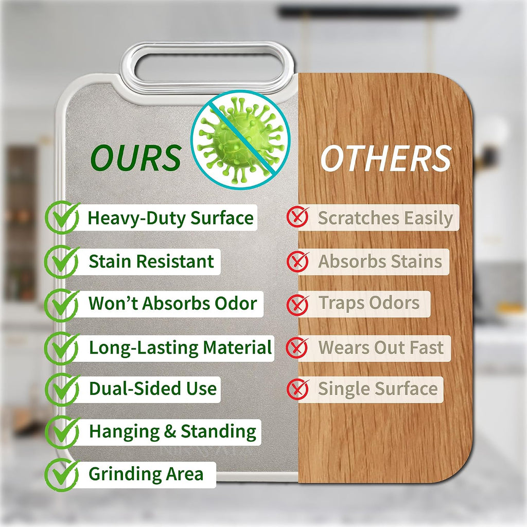 NIRVATA Tablas de cortar de titanio para cocina, tabla de cortar de...