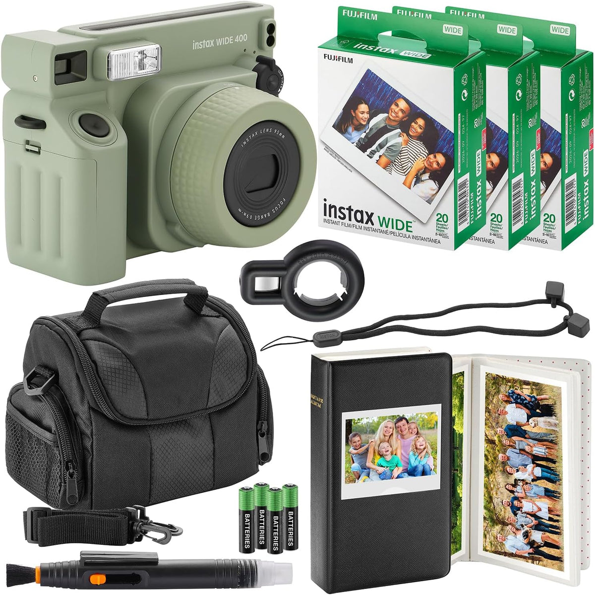 Fujifilm Cámara instantánea Instax Wide 400 + funda para cámara + 4...