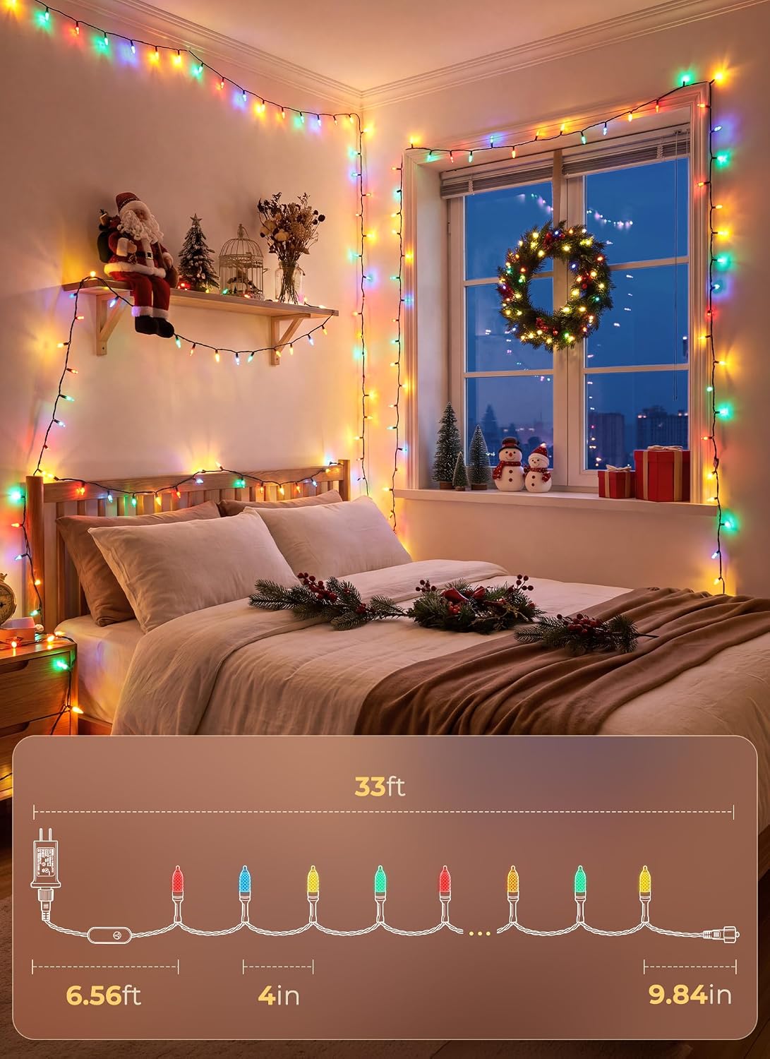 Minetom Cadena de luces LED inteligentes que cambian de color RGB 1...
