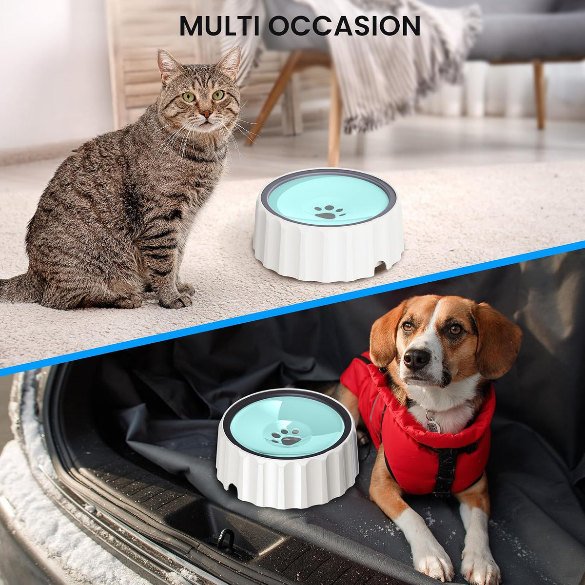 FORWH Cuenco de agua para perros pequeños sin derrames, dispensador...