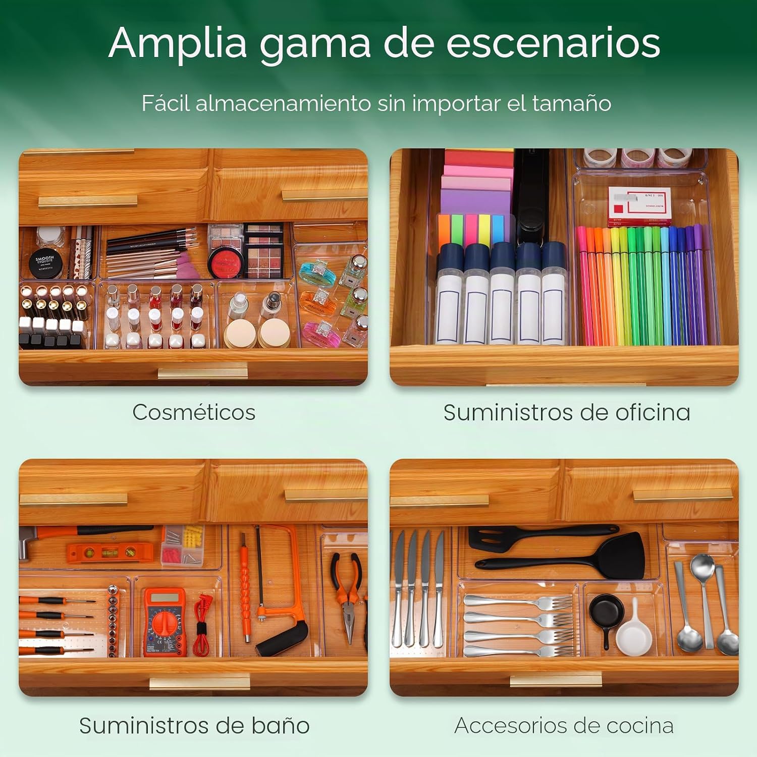 Criusia Juego de Organizadores de Cajones, Bandeja de Almacenamient...