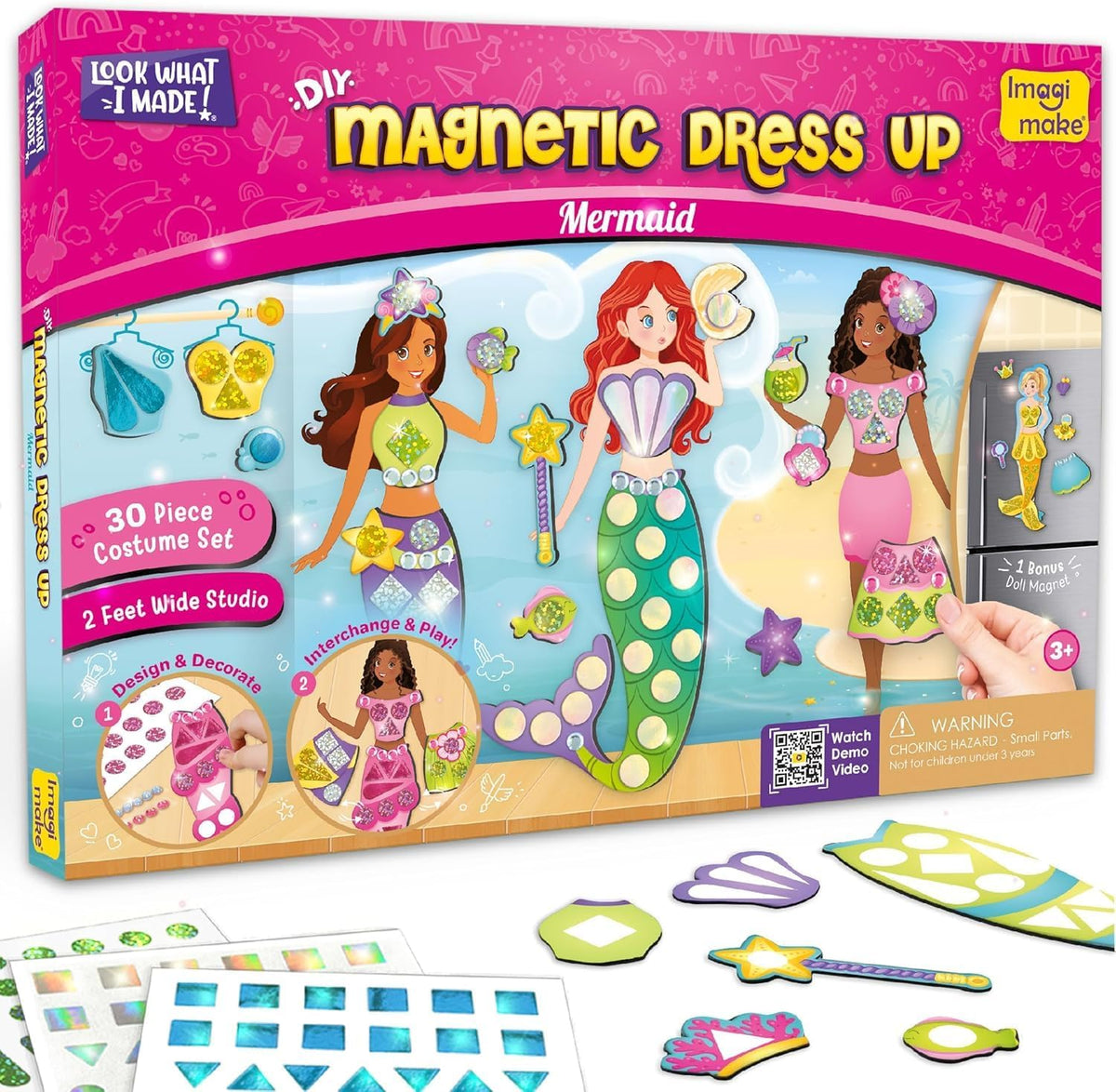 Imagimake DIY Disfraz Magnético de Sirena, 30 Vestidos y Accesorios...