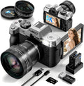 True 5K 64MP cámara digital para fotografía (plata) | Enfoque autom...
