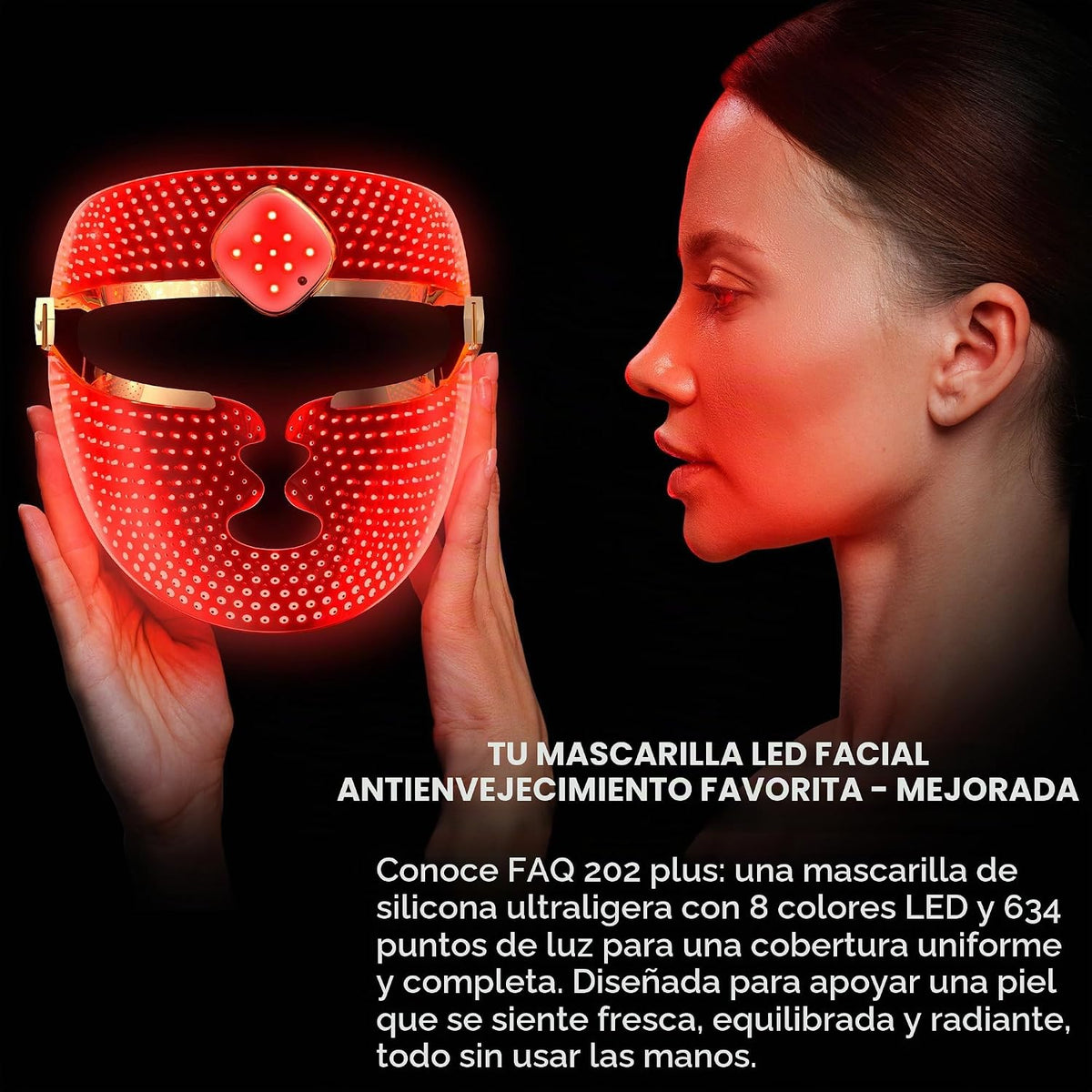 FAQ 202 Plus Advanced 8-Color LED Mascarilla - Dispositivo para el...