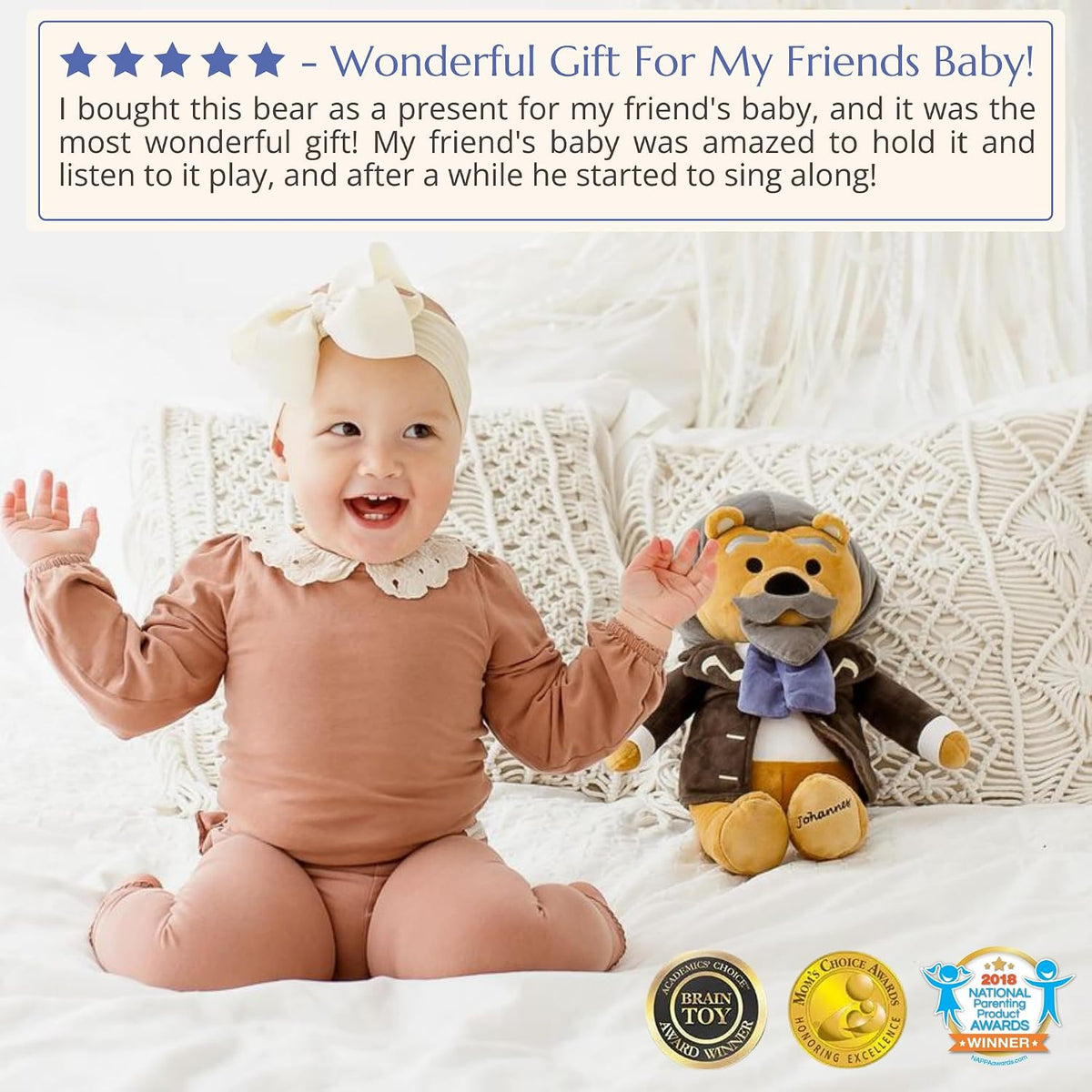 Vosego Virtuoso Bears - Juguetes de peluche de doble modo con músic...