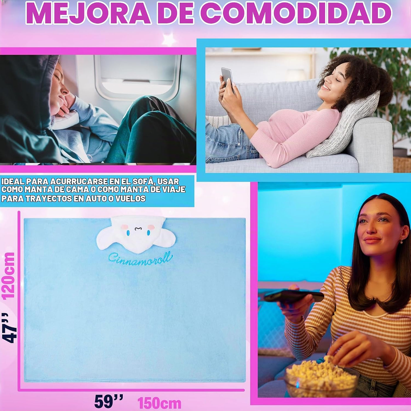 Hello Kitty Sanrio - Manta con capucha para mujer, adolescentes, fo...