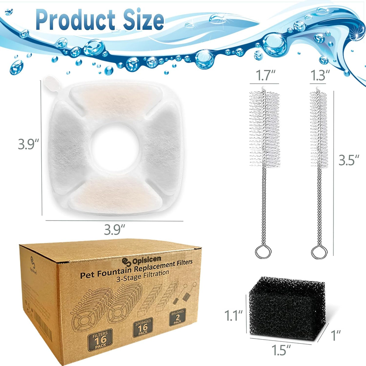 OPISICEN 18 piezas de filtros de fuente para gatos Reemplazo Compat...