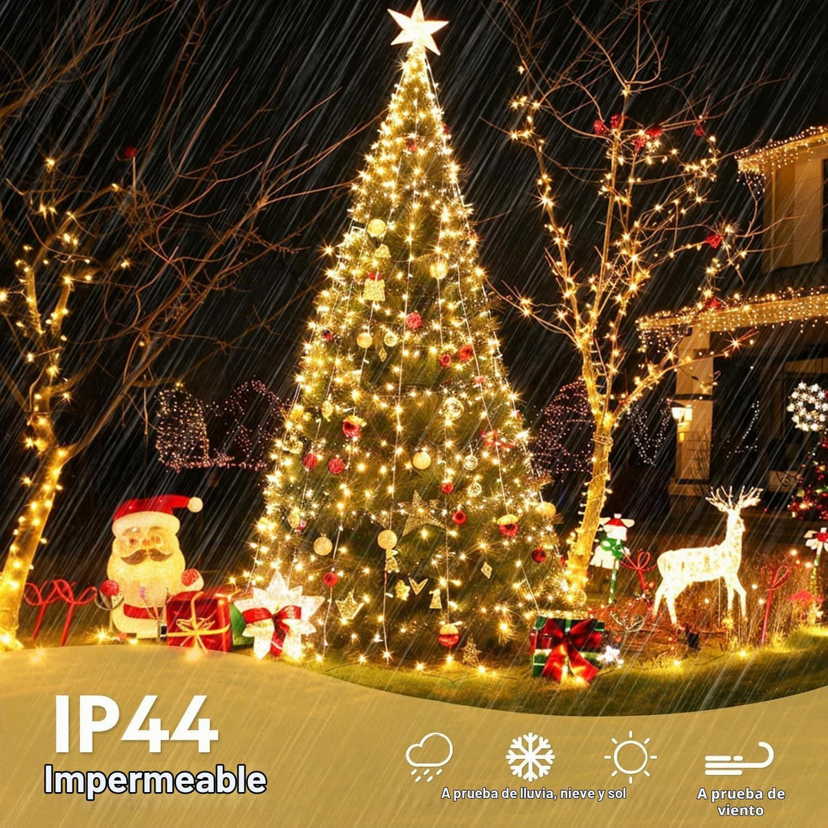 JMEXSUSS 400 luces LED de Navidad para exteriores, luces de cadena...