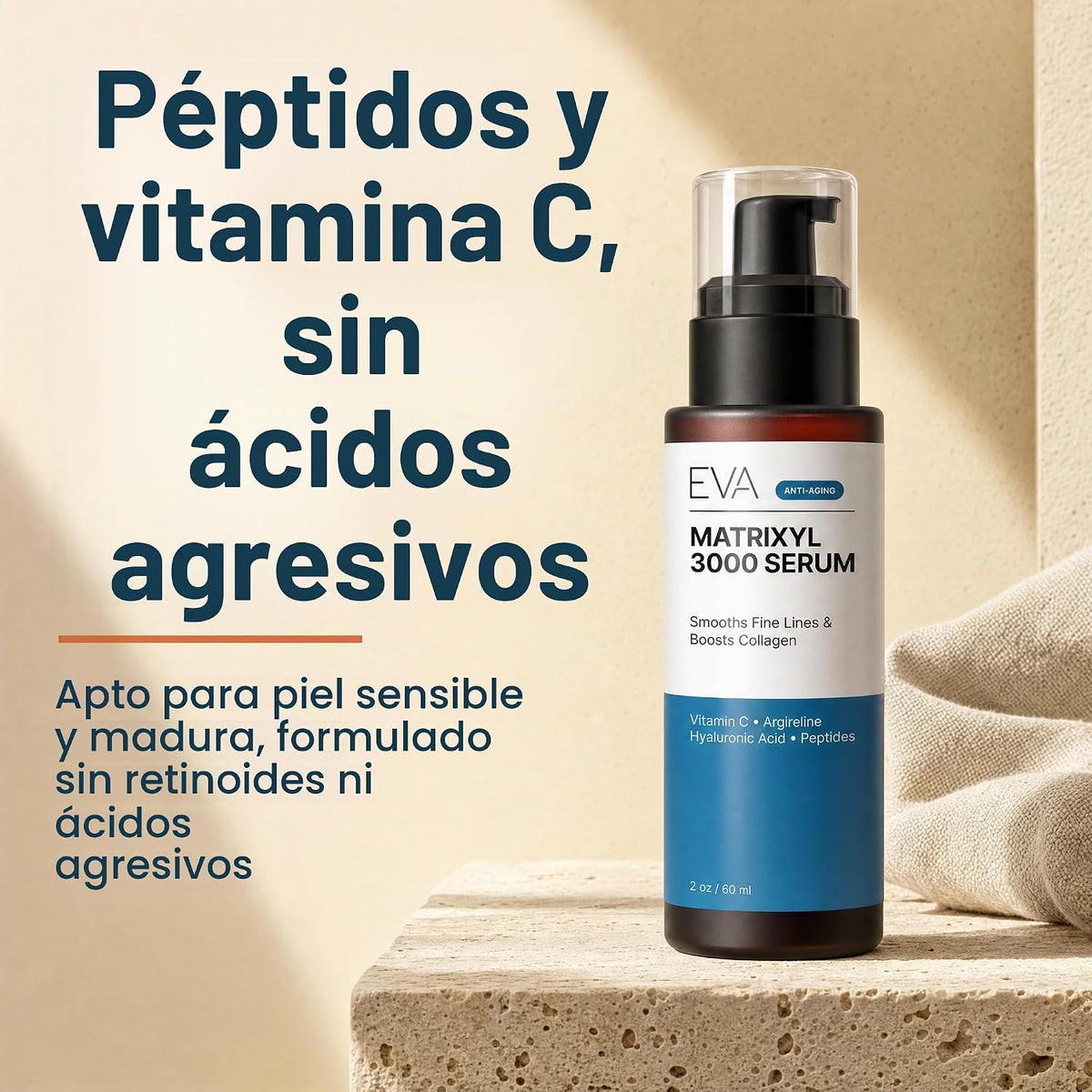 Eva Naturals Matrixyl 3000 y suero de péptidos de argirelina, vitam...