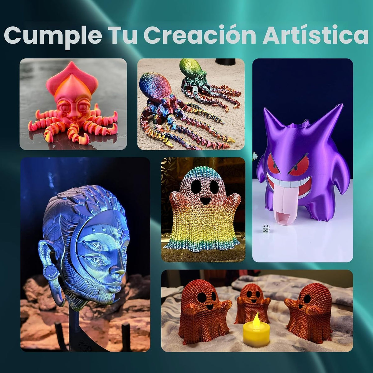 AMOLEN - Paquete de filamento de impresora 3D de seda PLA, filament...