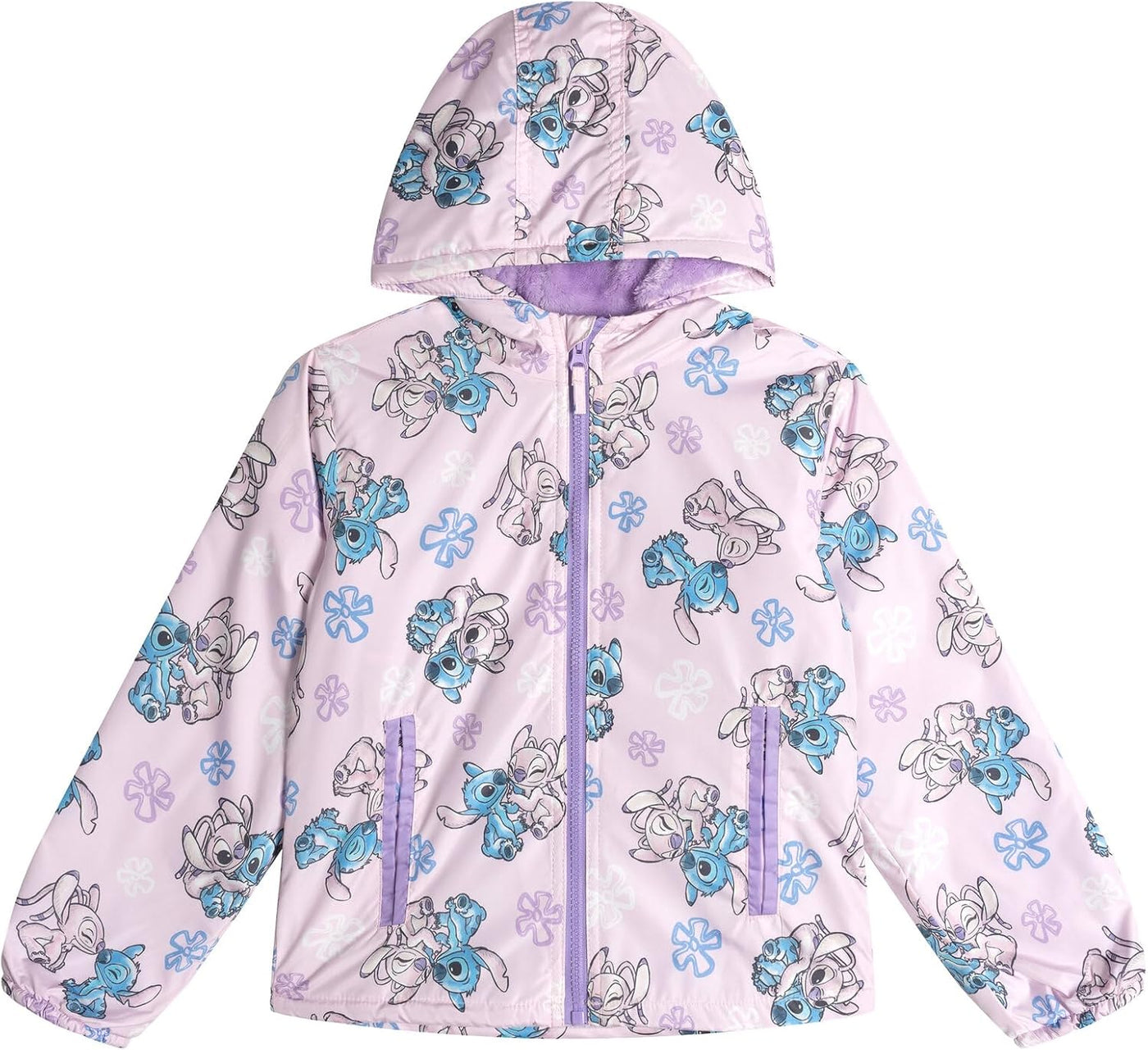 Disney Lilo &amp; Stitch - Chaqueta impermeable con cremallera para...