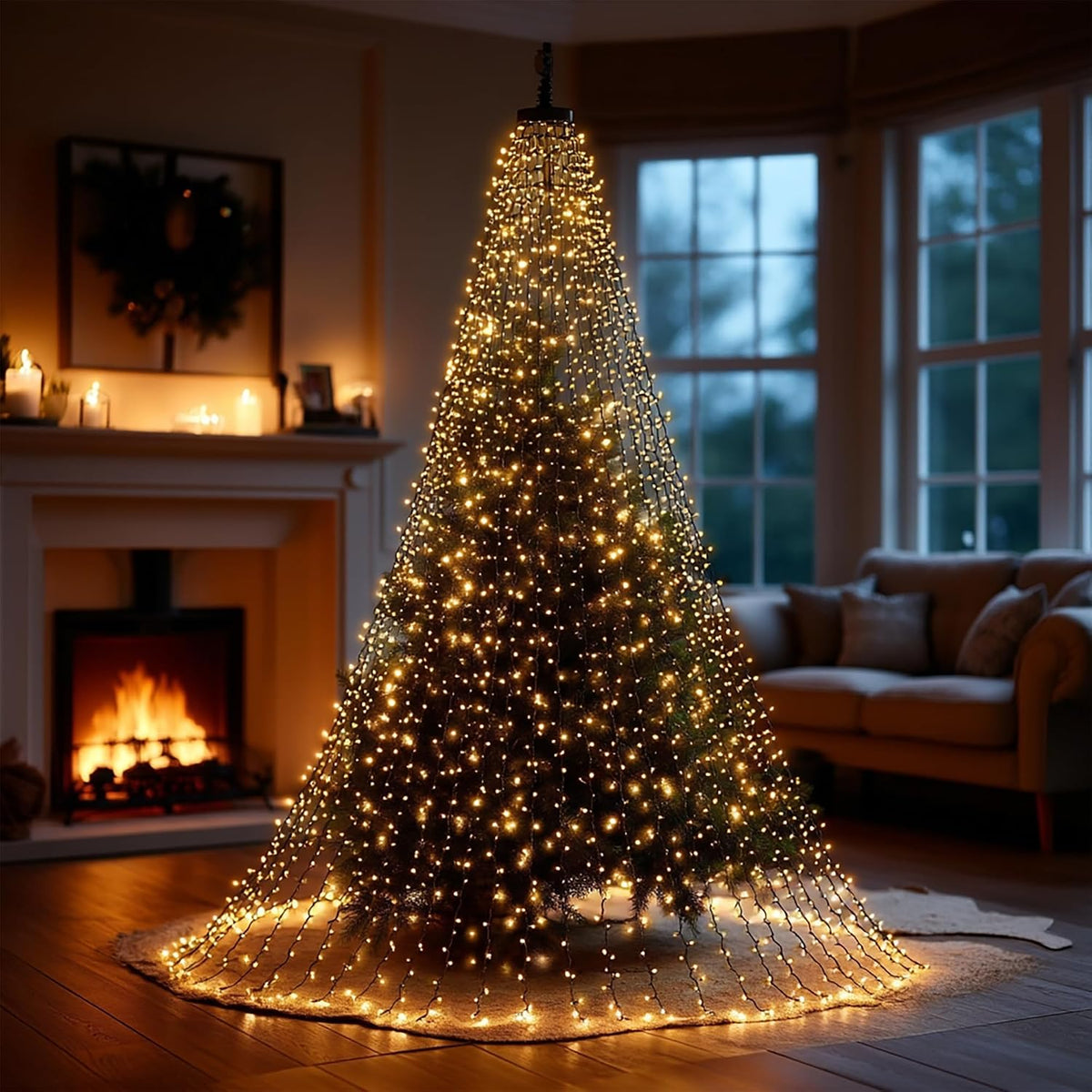 TW SHINE Luces para árbol de Navidad, 448 luces LED para decoración...