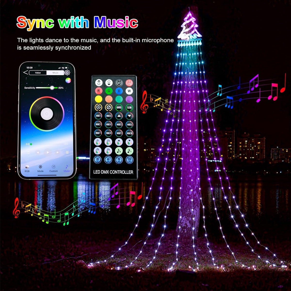 Decoraciones de Navidad para Exteriores Luces de Cadena para Árbol...