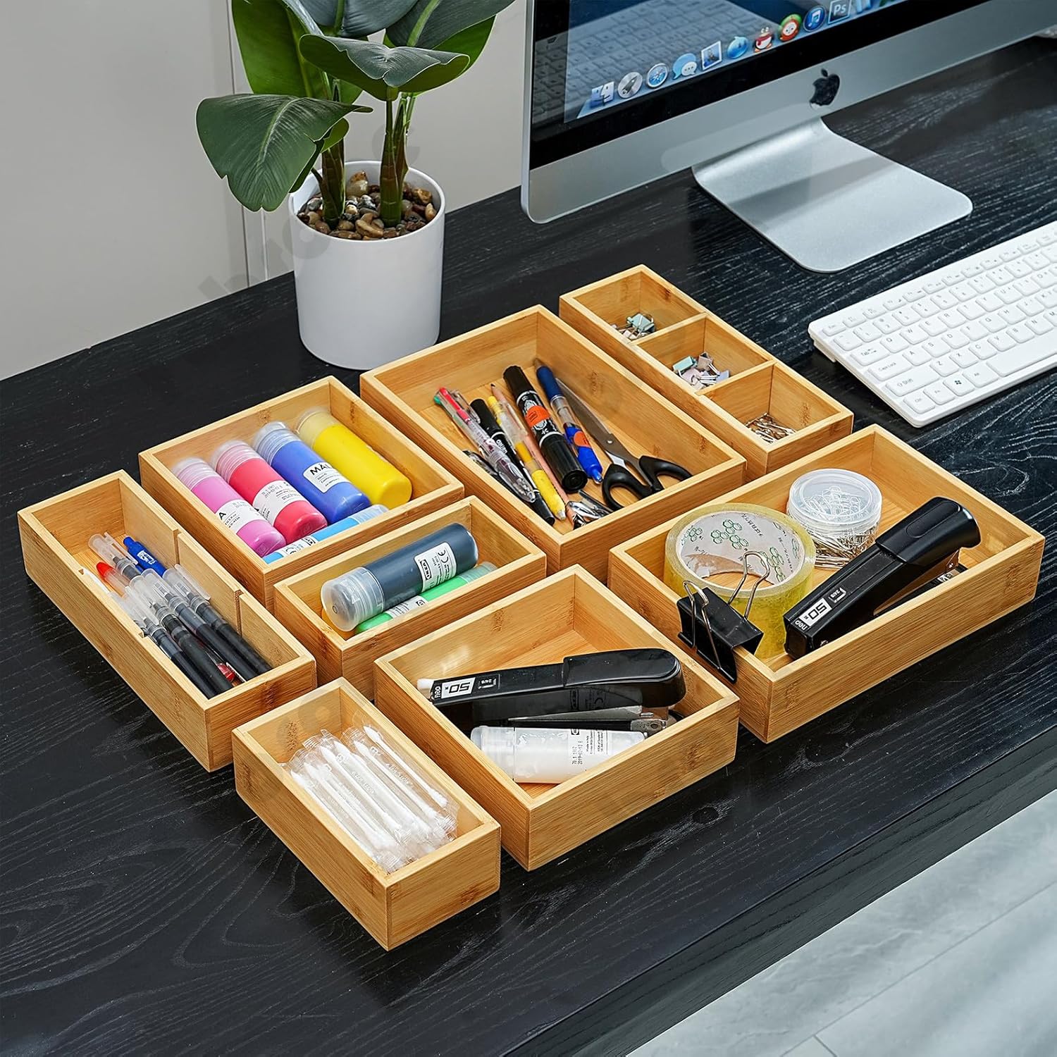 Fabsome Organizador de cajones, juego de 9 cajas de almacenamiento...