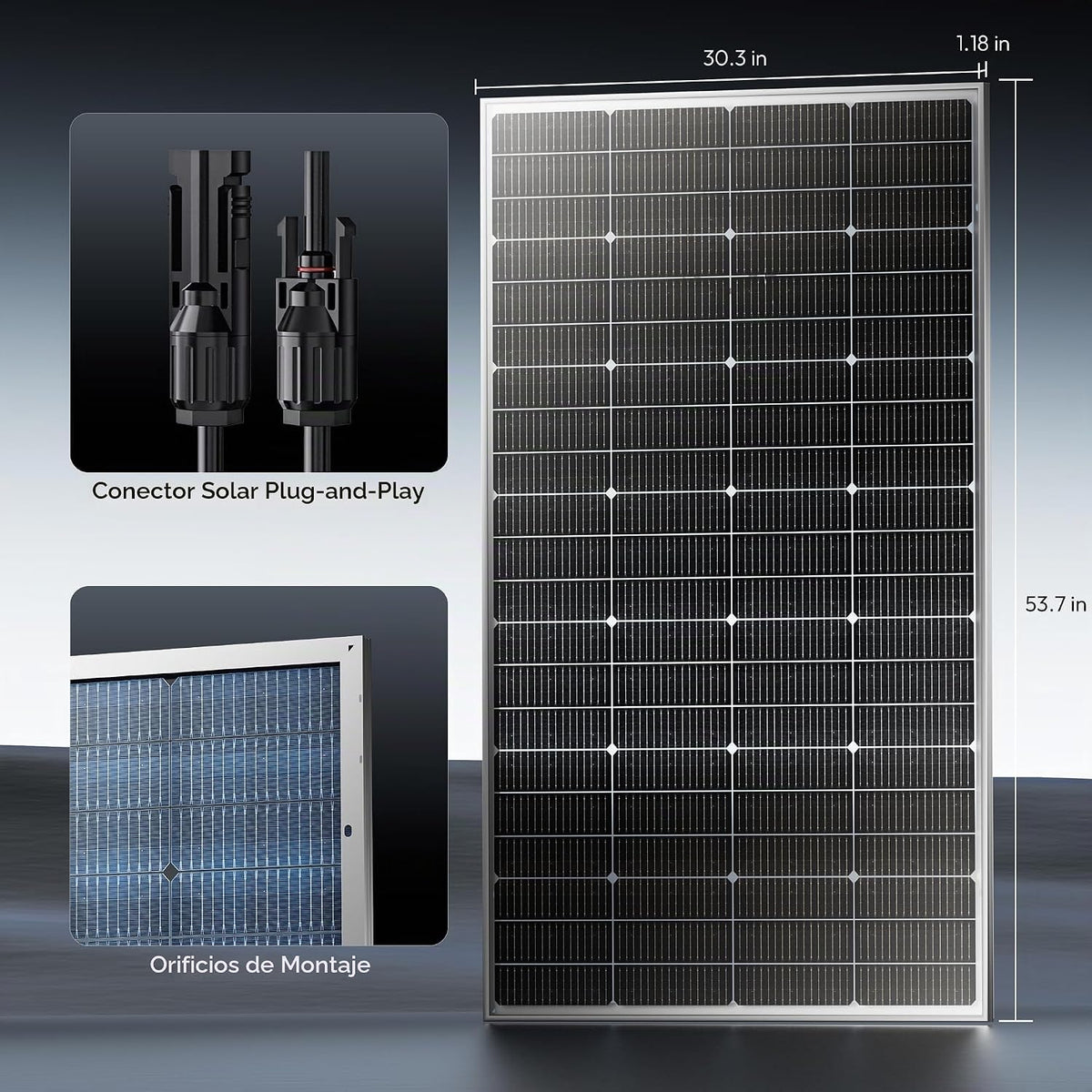 Epoch Paneles solares biaciales de 200 W, panel solar monocristalin...