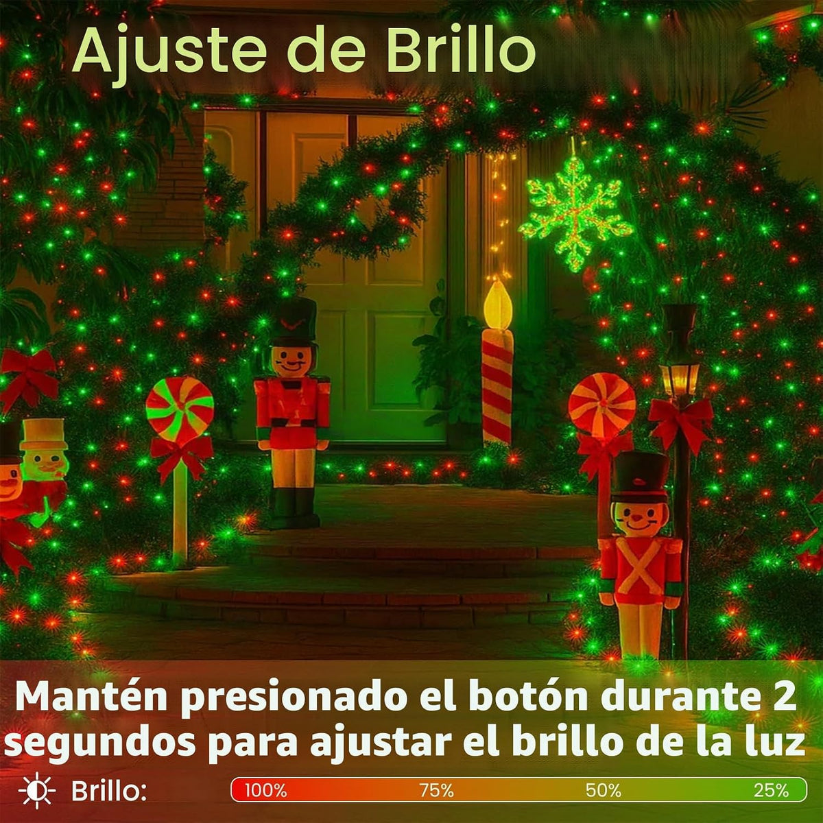 Guirnalda de 200 luces LED conectables, luces de Navidad de 66 pies...