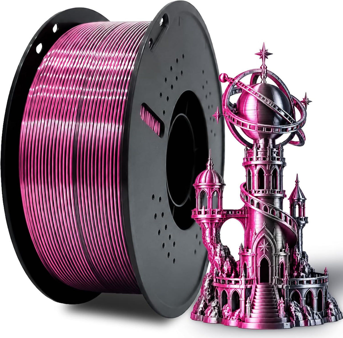 Colourbing Filamento de impresora 3D PLA+ de seda presecado de dobl...