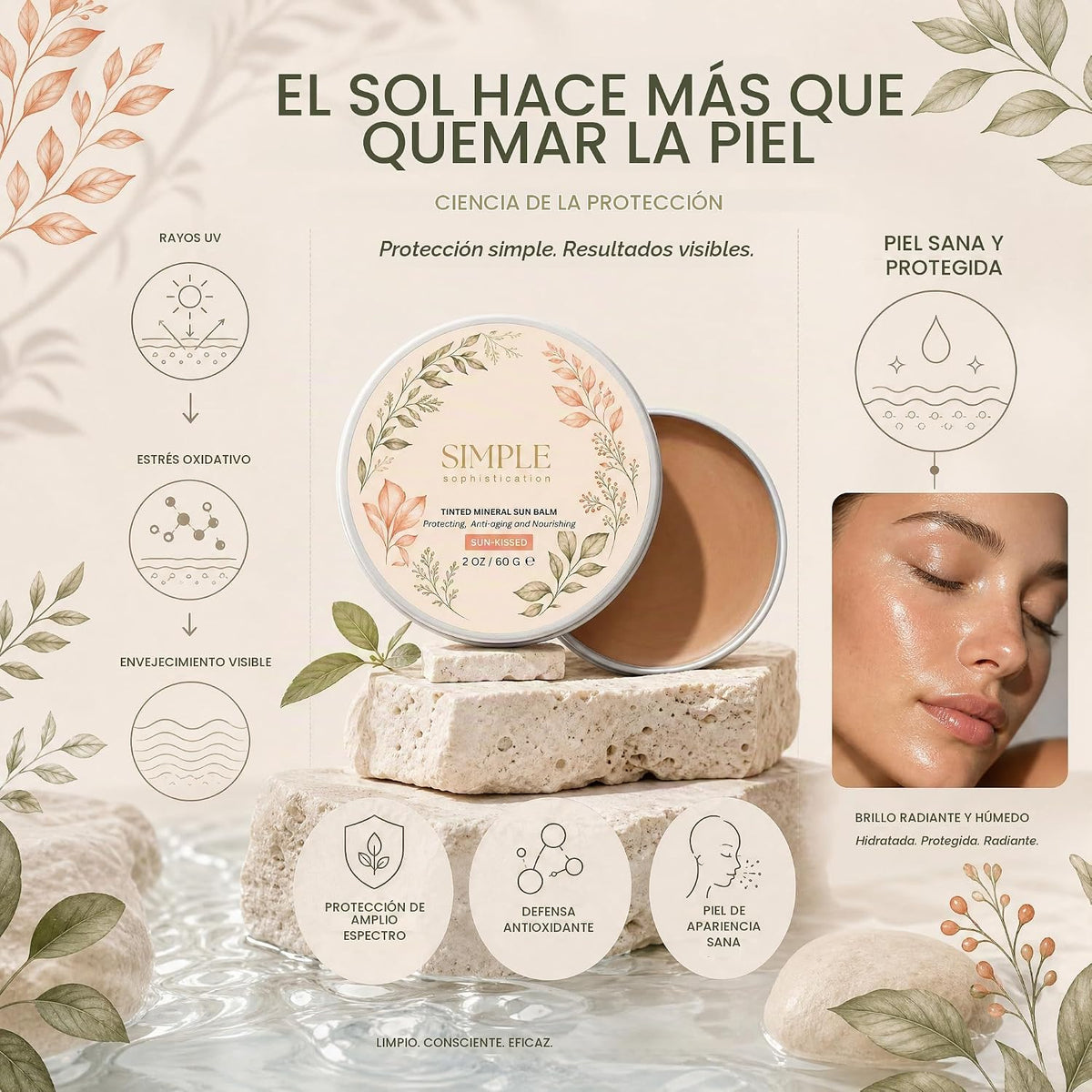 Bálsamo de protección solar mineral tintado para la cara | 25% de ó...