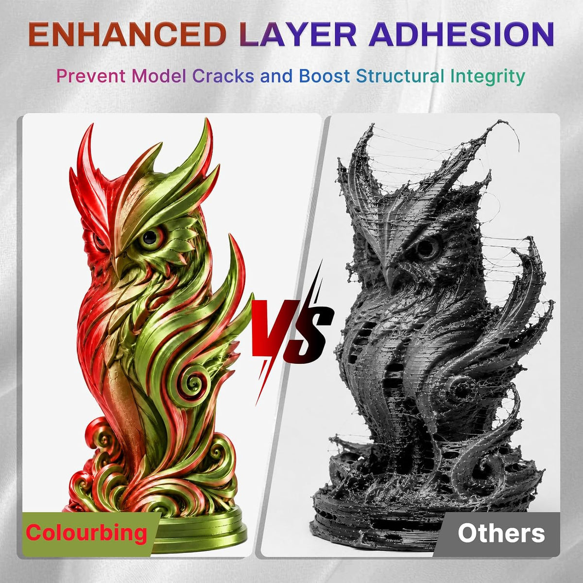 Colourbing Filamento de impresora 3D PLA+ de seda presecada de dobl...