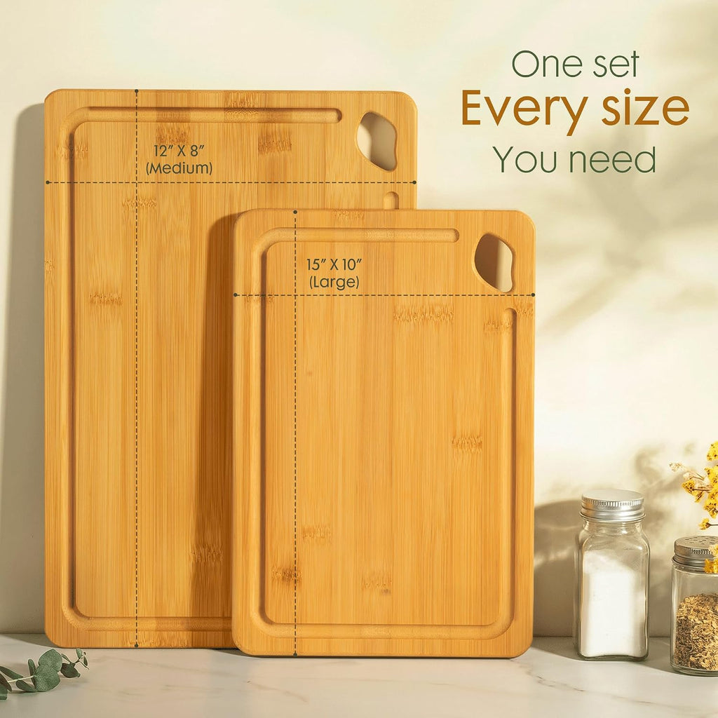 Astercook Nature - Tablas de cortar de bambú para cocina con soport...