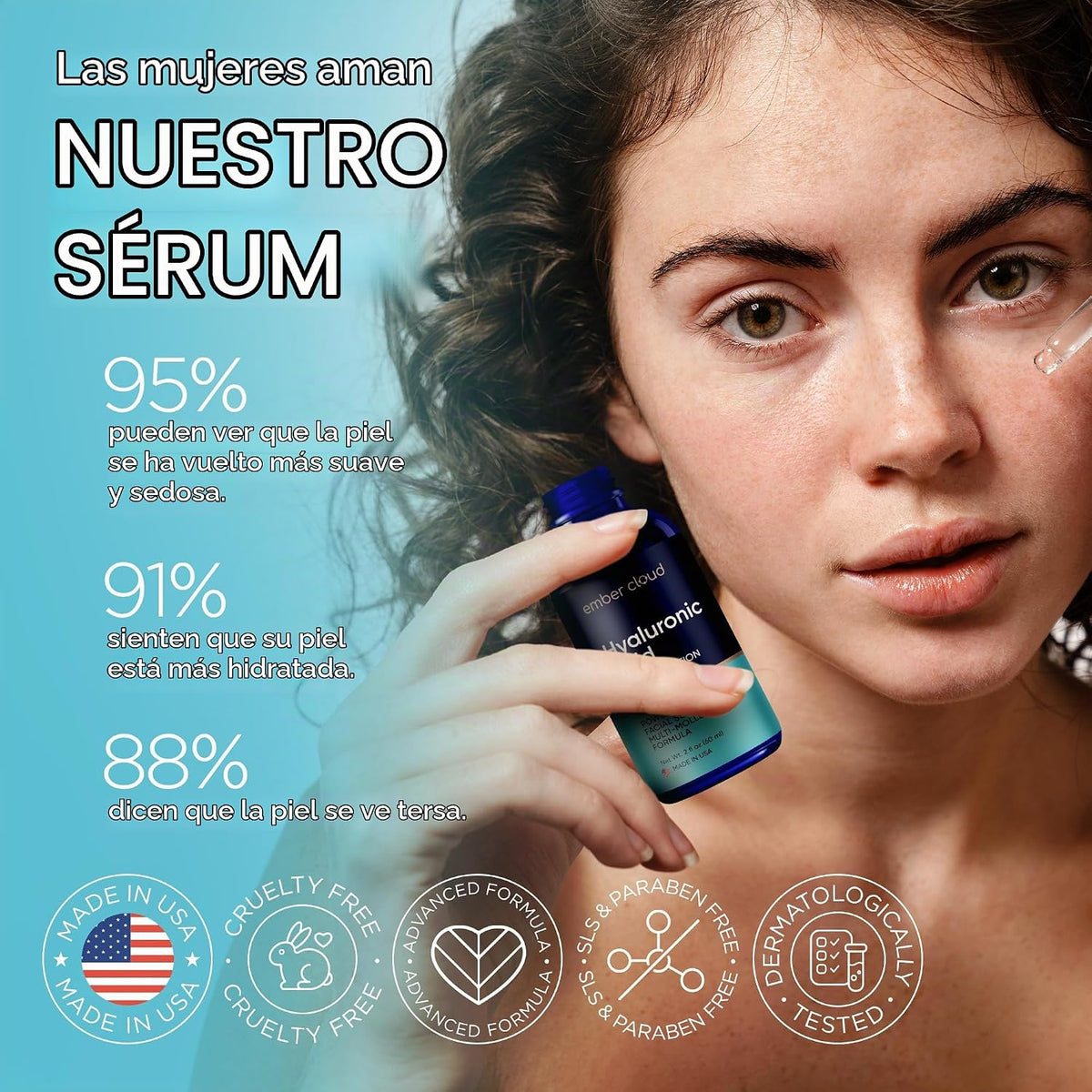 Ember Cloud Suero de ácido hialurónico para cara, cuello y labios d...